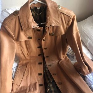 Burberry leather tan jacket